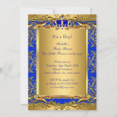 Royal Blue Prince Crown Baby shower Beer Kaart (Achterkant)