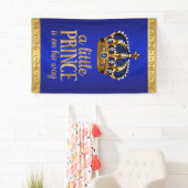 Royal Blue Prince Crown Boy Baby shower Spandoek (Insitu)