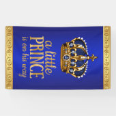 Royal Blue Prince Crown Boy Baby shower Spandoek (Horizontaal)