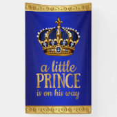 Royal Blue Prince Crown Boy Baby shower Spandoek (Verticaal)