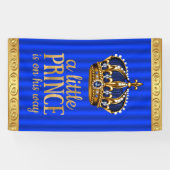 Royal Blue Prince Crown Boy Prince Baby shower Spandoek (Horizontaal)