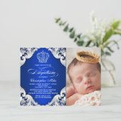 Royal Blue Prince Doop Uitnodigingen (Staand voorkant)