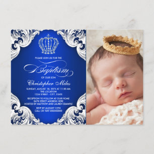 Royal Blue Prince Doop Uitnodigingen