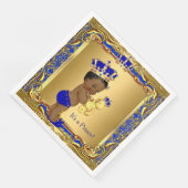 Royal Blue Prince Gold Crown Baby shower Servetten (Hoek)