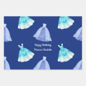 Royal Blue Princess Birthday Inpakpapier Vel (Voorkant)