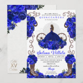 Royal Blue Princess Dress & Boots Quinceanera Kaart (Voorkant / Achterkant)