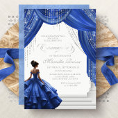 Royal Blue Princess Jurk Elegant Quinceanera Kaart