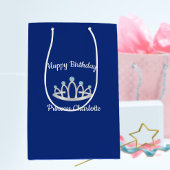 Royal Blue Princess Tiara Birthday Medium Gift Cadeauzakje