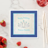 Royal Blue Princess Tiara Birthday Paper Napkin Servet (Insitu)