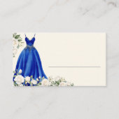 Royal Blue Prinses Jurk gepersonaliseerd Plaatskaartje (Voorkant)