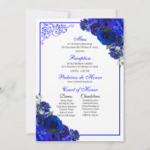 Royal Blue Prinses & Vlinders Quinceañera Kaart (Achterkant)