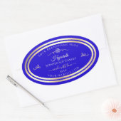 Royal Blue Product Label Gold Lijst Roos (Envelop)