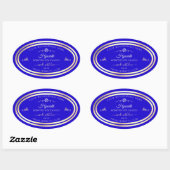 Royal Blue Product Label Gold Lijst Roos (Vel)