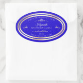Royal Blue Product Label Gold Lijst Roos (Tas)