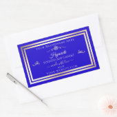 Royal Blue Product Label Gold Lijst  Roos (Envelop)
