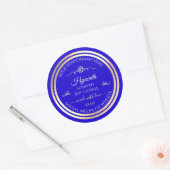 Royal Blue Product Label Gold Lijst  Roos (Envelop)