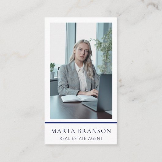 Royal Blue Professioneel vastgoed Visitekaartje (Voorkant)