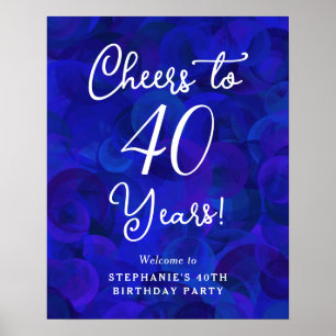 Royal Blue Proost 40 jaar 40ste verjaardag Poster