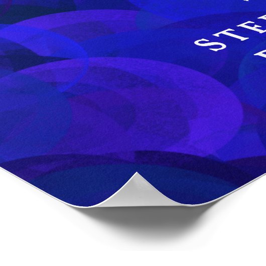 Royal Blue Proost 55 jaar 55e verjaardag Poster (Hoek)