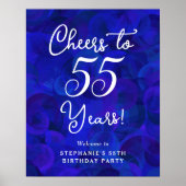 Royal Blue Proost 55 jaar 55e verjaardag Poster (Voorkant)