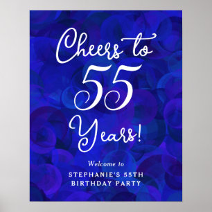 Royal Blue Proost 55 jaar 55e verjaardag Poster