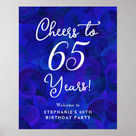 Royal Blue Proost 65 jaar Verjaardag Welkom Poster