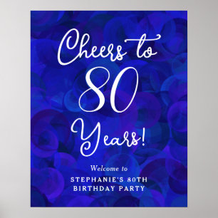 Royal Blue Proost 80 jaar 80ste verjaardag Poster