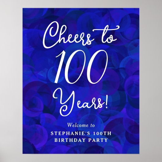 Royal Blue Proost op 100 jaar 100ste verjaardag Poster (Voorkant)