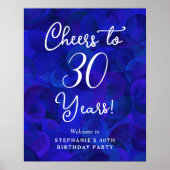 Royal Blue Proost op 30 jaar 30ste verjaardag Poster (Voorkant)