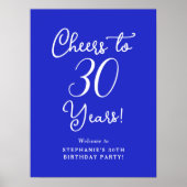 Royal Blue Proost op 30 jaar verjaardagsfeestje Poster (Voorkant)