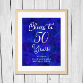 Royal Blue Proost op 50 jaar 50ste verjaardag Poster