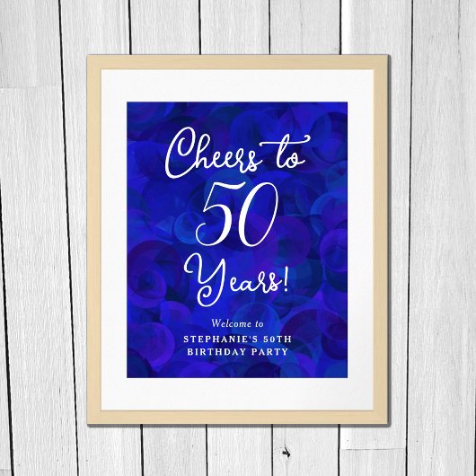 Royal Blue Proost op 50 jaar 50ste verjaardag Poster