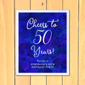 Royal Blue Proost op 50 jaar 50ste verjaardag Poster