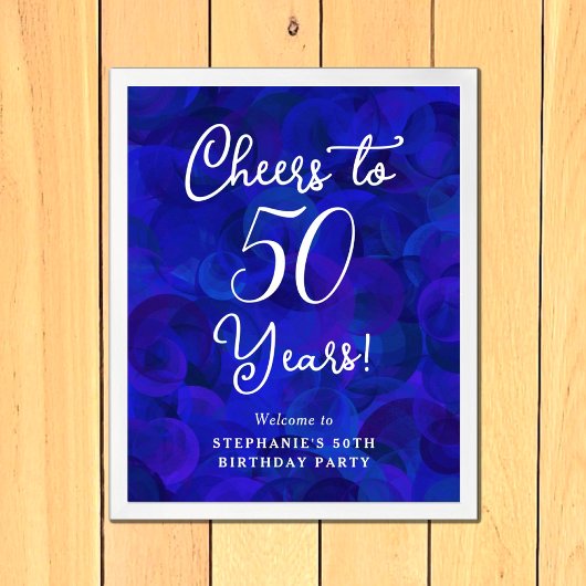 Royal Blue Proost op 50 jaar 50ste verjaardag Poster