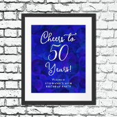 Royal Blue Proost op 50 jaar 50ste verjaardag Poster