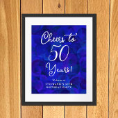 Royal Blue Proost op 50 jaar 50ste verjaardag Poster