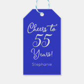 Royal Blue Proost op 55 jaar 55ste verjaardag Cadeaulabel (Voorkant)