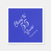 Royal Blue Proost op 55 jaar 55ste verjaardagsfees Servet (Voorkant)