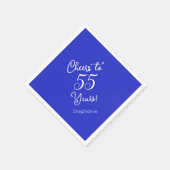 Royal Blue Proost op 55 jaar 55ste verjaardagsfees Servet (Hoek)
