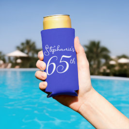 Royal Blue Proost op 65 jaar 65ste verjaardagsfees Seltzer Blikjeskoeler