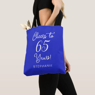 Royal Blue Proost op 65 jaar 65ste verjaardagsfees Tote Bag