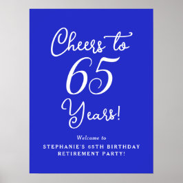 Royal Blue Proost op 65 jaar Pensioenfeest Poster