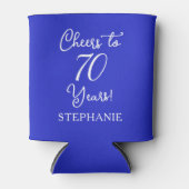 Royal Blue Proost op 70 jaar 70ste verjaardag Blikjeskoeler (Voorkant)