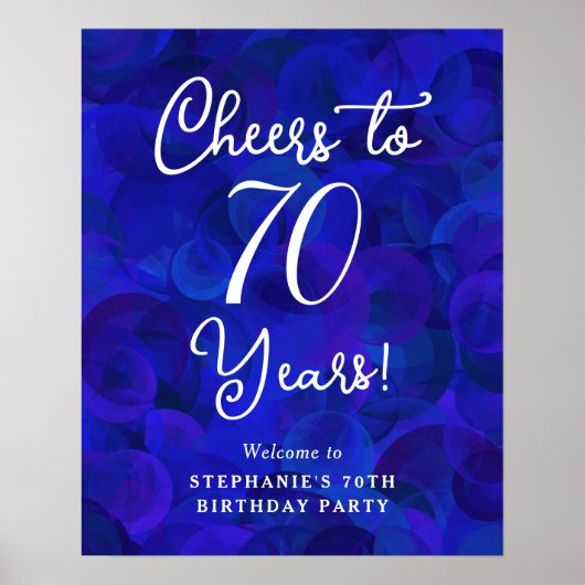 Royal Blue Proost op 70 jaar 70ste verjaardag Poster (Voorkant)