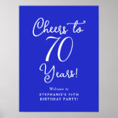 Royal Blue Proost op 70 jaar Verjaardag Welkom Poster (Voorkant)