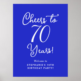 Royal Blue Proost op 70 jaar Verjaardag Welkom Poster