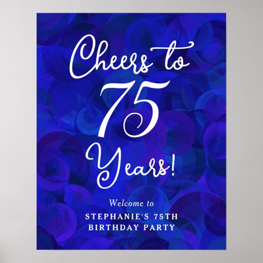 Royal Blue Proost op 75 jaar verjaardagsfeestje Poster (Voorkant)