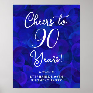 Royal Blue Proost op 90 jaar 90ste verjaardag Poster