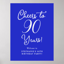 Royal Blue Proost op 90 jaar Verjaardag Welkom