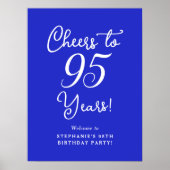 Royal Blue Proost op 95 jaar verjaardagsfeestje Poster (Voorkant)